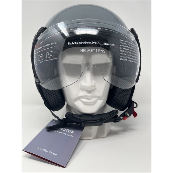 Yesmotor 3/4 Motorcycle Helmets Retro Open Face Vespa Scooters Helmet Small  NEW Accessories